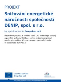 Snižování energetické náročnosti společnosti DENIP, spol. s r.o.